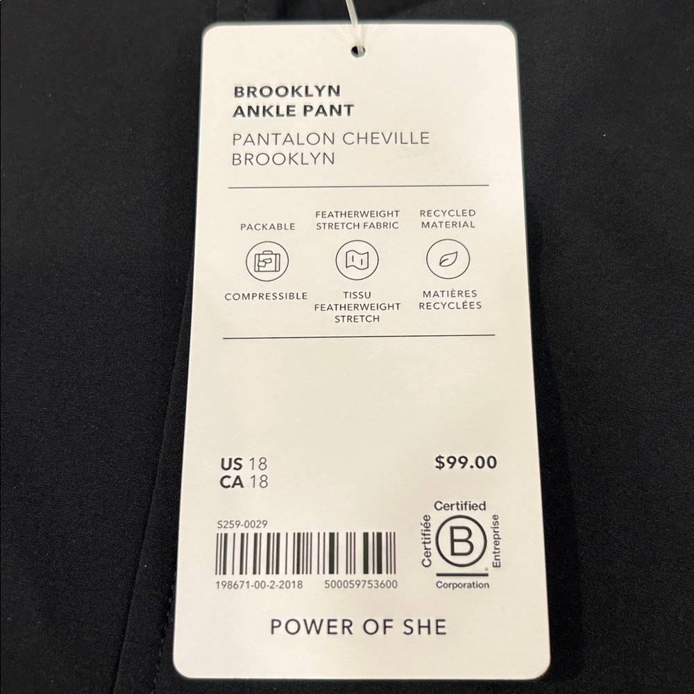 Athleta Brooklyn Mid Rise Ankle Pant in Black Plus Size 18 NWT - Picture 4 of 16
